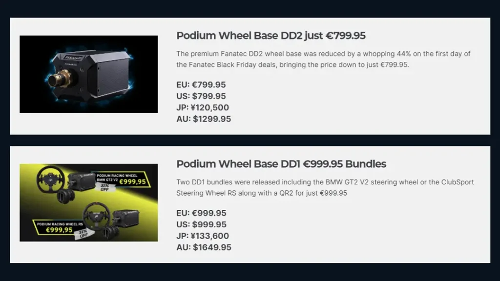 Fanatec Black Friday Deals