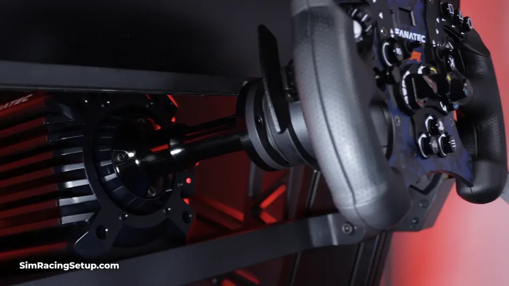 Fanatec wheel mounted to shaft extension