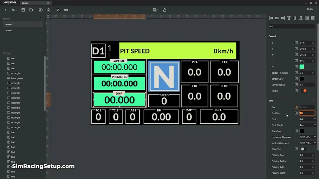 MOZA Pit House dashboard customisation