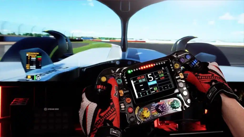 Sim-Lab Mercedes-AMG F1 sim racing wheel gameplay