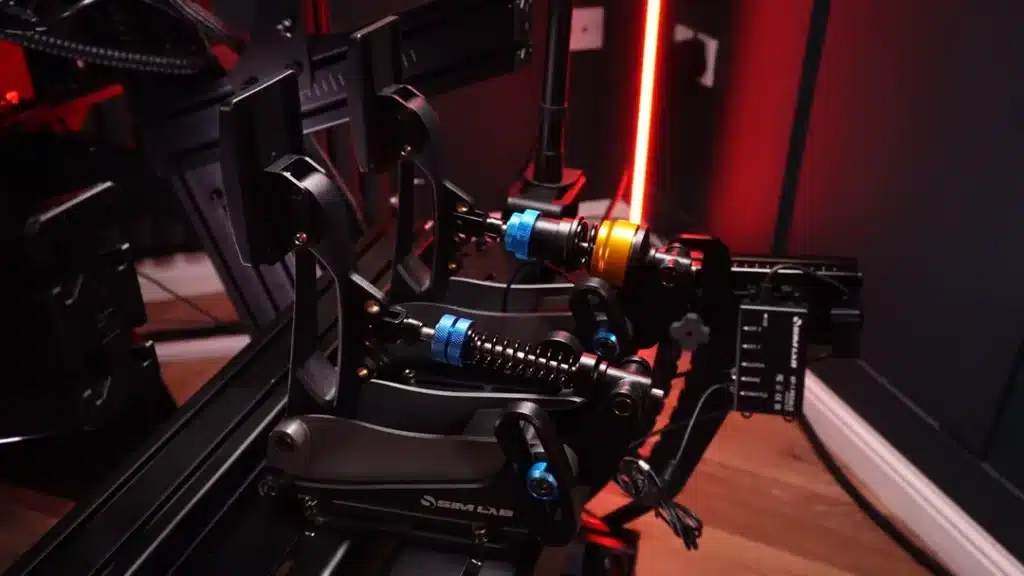 Sim-Lab XP1 pedals mounted to sim rig