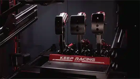 SIMAGIC P1000 Pedals mounted on sim rig