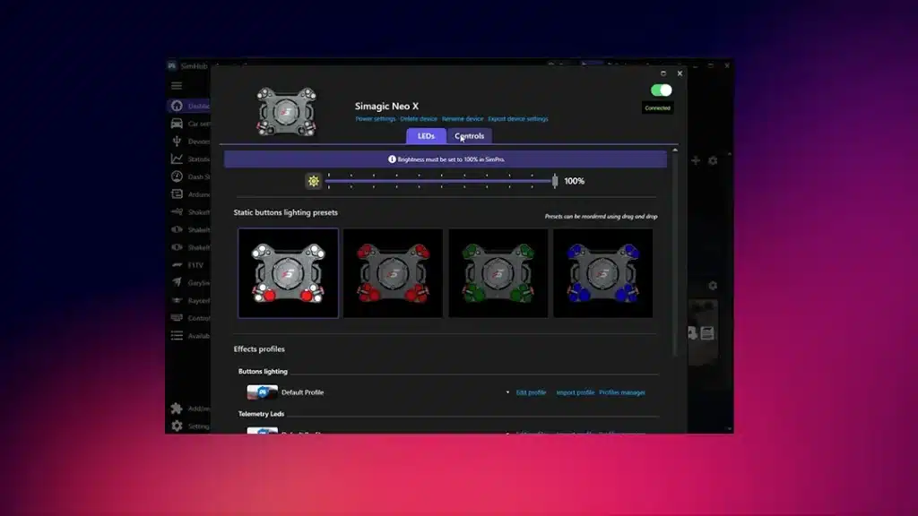 SIMHUB with SIMAGIC NeoX Hub